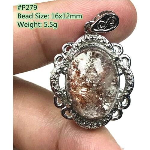 Top Natural Phantom Quartz Crystal Pendant For Women Men Healing Luck Love Gift Stone Crystal Silver Beads Rare Gemstone AAAAA