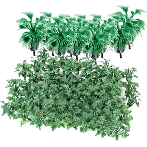 Mini Model Bottle Palm Trees Model Ground Cover Grass With Crushed Leaves