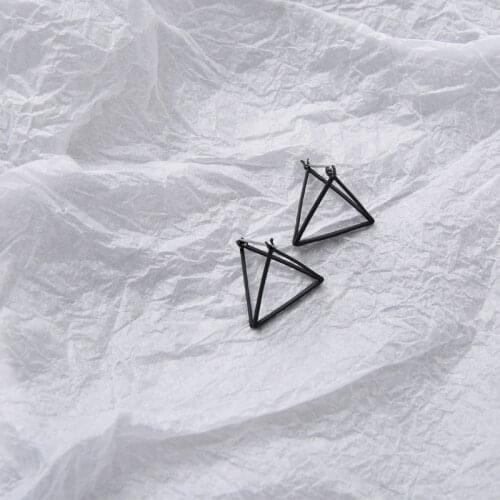 Minimalist Geometric Combined Three-Dimensional Triangular Hollow Polygonal Earrings Emo For Punk Women Fancy Dress Jewelry Gift