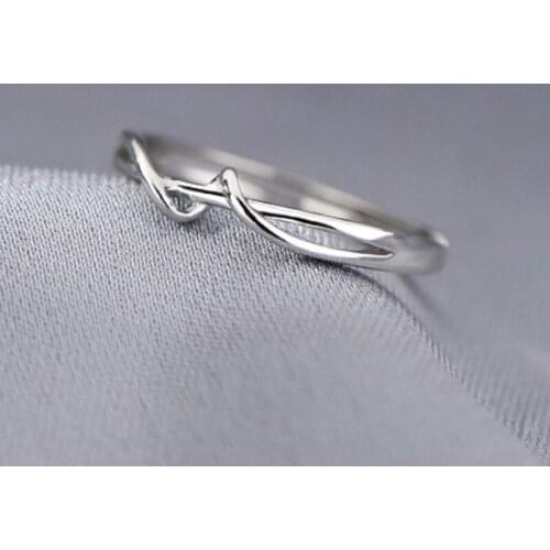 Fashion Simple Silver Color Fine Rings for Womens Minimalism Adjustable Ring Fine Wedding Band Jewelry