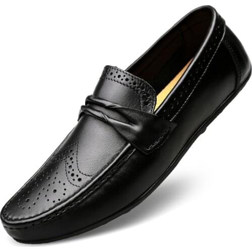 Slip On Men Loafers Genuine Leather Shoes Casual Mens Mocasines Hombre Designer Lofer Man Moccasins Summer Loafer Driving Lofers