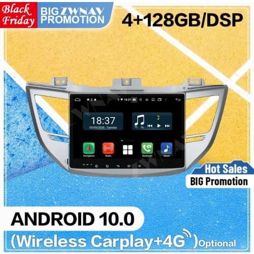 128GB Carplay Android 10 screen Multimedia DVD Player for Hyundai Tucson IX35 2015 BT GPS Navi Auto Radio Audio Stereo Head unit
