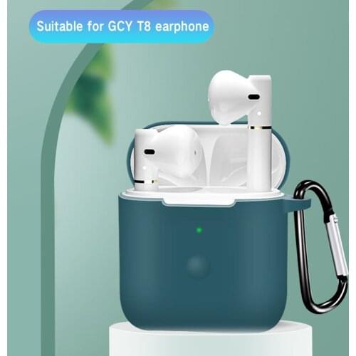 Soft Silicone Earphone Case For QCYT8 Cover Protective Earphone Cases with Buckle for QCY T8 Headphones Covers Protective Fundas