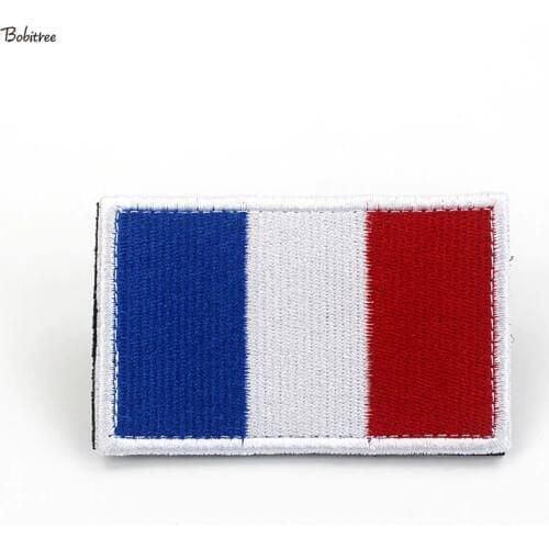 French Flag Patches with Hook Loop Drapeau de la France Banner Badge Armband Stickers For Backpack Caps Uniform Decoration