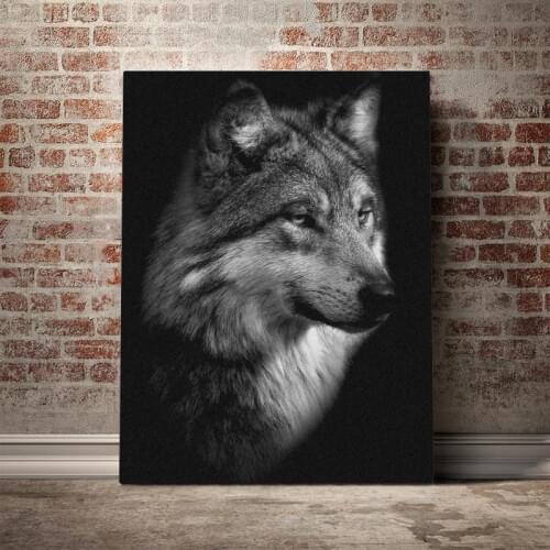 Canvas Wall Art HD Prints Black Wild Wolf Poster Anime Black White Home Decoration Painting For Bedroom Modular Pictures Frame