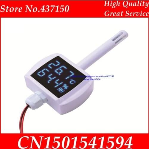 Wall temperature and humidity transmitter duct type temperature humidity sensor probe 4-20MA/ 0-10V 0-5V LED display dial switch