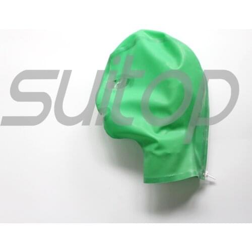 New Suitop free shipping rubber fetish mask sexy latex hood in new color apple green and trasparent clear