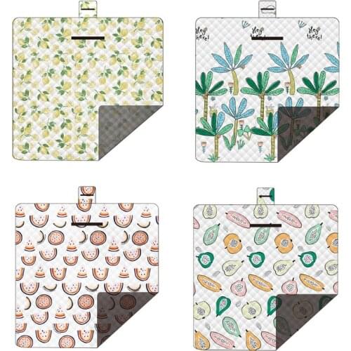 Extra Large Waterproof Foldable Picnic Mat Cartoon Fruit Printed Thicken Padded Portable Outdoor Camping Beach Blanket
