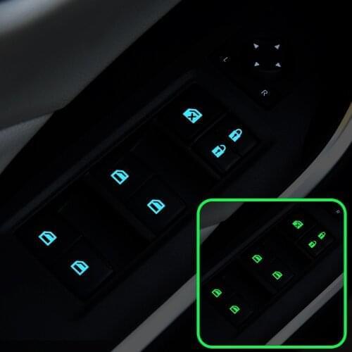 Car Door Windows Control Panel Luminous Button Sticker for lada niva kalina priora granta largus vaz samara 2110 GAZ Gazelle