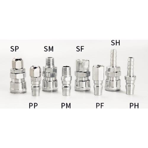 Pneumatic fitting C type quick connector high pressure coupling SP SF SH SM PP PF PH PM 20 30 40 inch thread (PT)