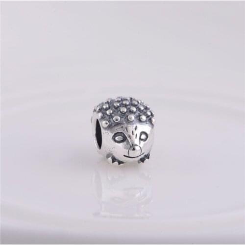 Wholesale 925 Sterling Silver DIY Threaded Hedgehog Charm Bead Fit Original Pandora Charms Bracelet jewelry LW064