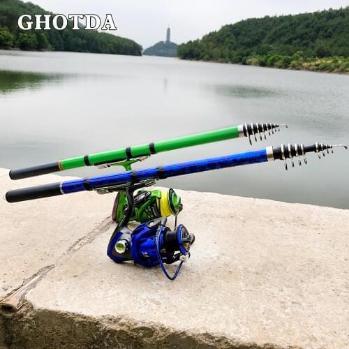 Fishing Rod and Reel Combos Portable Telescopic Fishing Pole Spinning Reels for Saltwater Freshwater Fishing Pesca