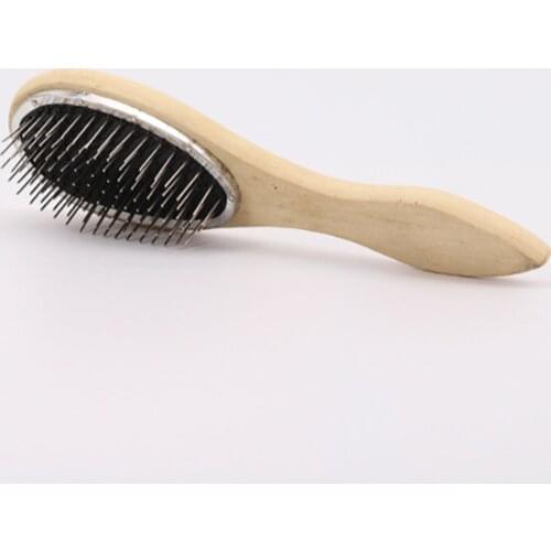 Wooden Handle Detangling Hair Brush Hair Wig Styling Steel Combs Wide-toothed Round Head Massage Brush Reduce Hair Loss Tool