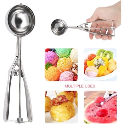 Ice Cream Scoop Kitchen Tools Stainless Steel Spring Handle Mash Potato Watermelon Ball Scoop Home Kitchen Accessories