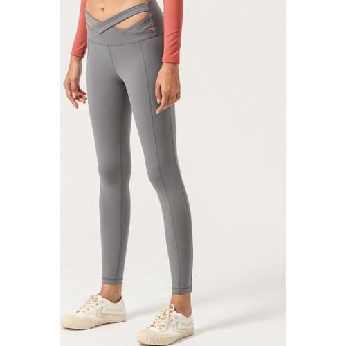 Yoga Sports Fitness Pants Women HighWaist CrossDesign Yoga Fitness Pants Hips Fitness Nine-Point Pants Women Leggings Yoga Pants