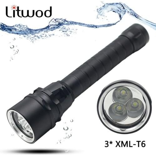 Z20 D53 LED Diving Flashlight Swimming torch 8000Lum 3* XM-LT6 Waterproof Diving light Underwater 120 Meter Camping Lantern