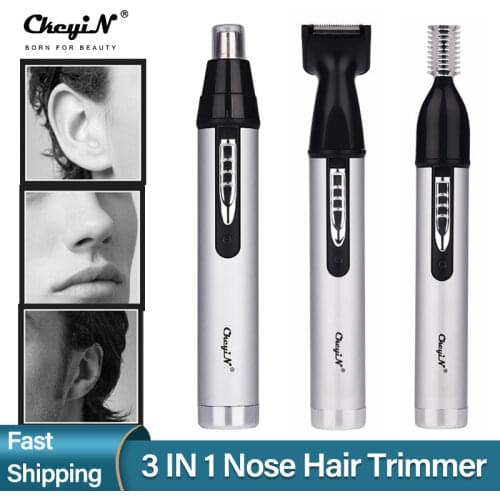 3 in 1 Rechargeable Nose Ear Hair Trimmer Unisex Safety Hair Remover Cutter Eyebrows Sideburns Clipper Hair Cutting Machine