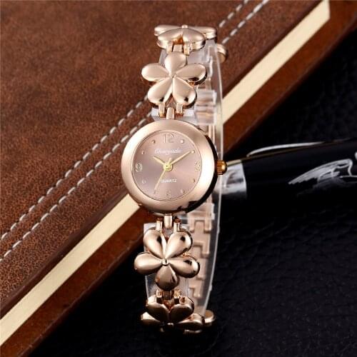 Women Watches Luxury Bracelet Rose Gold Small Dial Flower Stainless Steel Ultra Thin Watchband Fashion Clock montre femme