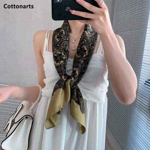Fashion Silk Square Scarf Office Women 90*90cm Neck Scarves Soft Shawls and Wraps Hijab Female Warm Neckerchief Foulard Echarpe