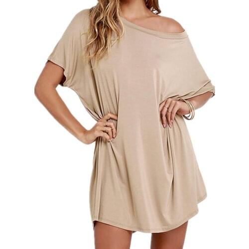 2021 Ladies Casual Loose Dress Solid Color Fashion Long Blouse Women T-Shirt Comfortable Breathable Large Size