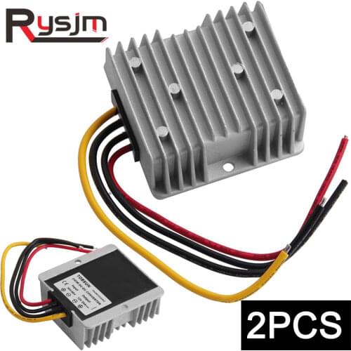 2pcs Fit for Golf Cart DC Buck Converter 20 Amp 48V 36V 20A 240W Volt Voltage Reducer Regulator to 12V Car Stable output voltage
