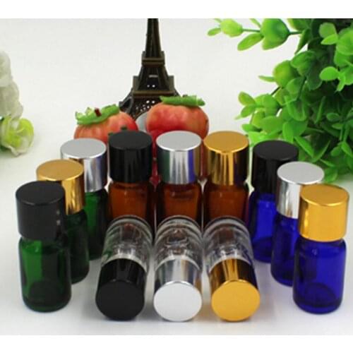 200pcs/lot 5 ml Empty glass essential oil bottle with aluminum cap,5ml transparent glass essential oil container