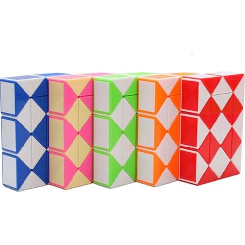 24 Sections Mini Twist Cube Magic Ruler Snake Speed Cube Puzzle Toys Learning Educational Toys For Children 24 Blocks Cube