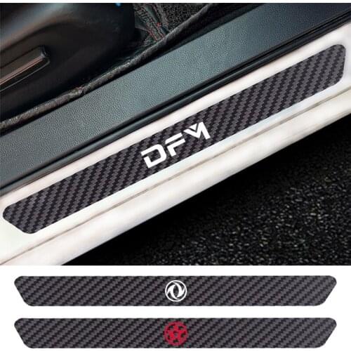 4PCS Car Door Sill Anti kick Stickers Carbon Fiber Auto Door Sticker For DFMC Sokon Joyear Glory Aeolus AX3 AX4 AX5 U-Vane
