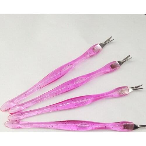 5Pcs Cosmetic Nail Art Tool Dead Skin Fork Trimmer Peeling Knife Cuticle Remover Salon Cuticle Pusher Pink Color
