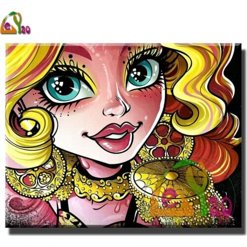 5d Diy Diamond Painting Full Drill Square Cute Big Eyes Cartoon Girl Diamond Embroidery Picture Mosaic Cross Stitch Home Decor