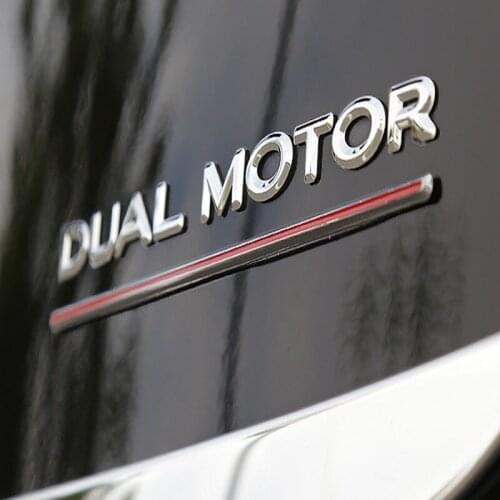 Dual Motor Decals 3D ABS Car Rear Trunk Emblem Sticker Badge For Tesla Model 3 2018-19-20 Accessories