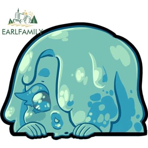 EARLFAMILY 13cm x 10.4cm for Slime Girl Peeking Vinyl Car Stickers Waterproof Decals Surfboard Laptop Occlusion Scratch Decor