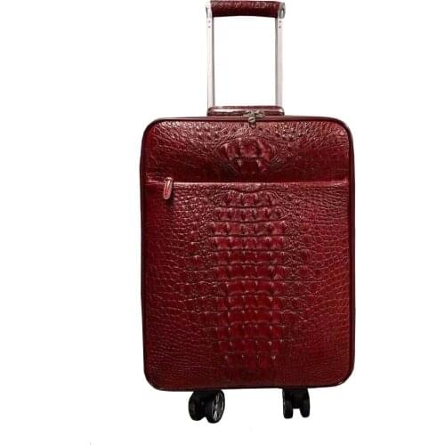 Fanzunxing new arrival crocodile leather men box Pull rod box Universal wheel Genuine crocodile leather men luggage