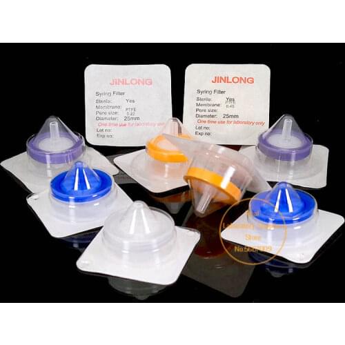 10pcs/lot Lab Nylon/PES/PTFE sterile needle-type filter 13mm 25mm 33mm 0.22um/0.45um Millipore Membrane Syringe filter