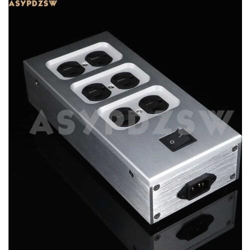 HIFI Aluminum gold-plated phosphor copper US standard power Distributor 6 seats Power supply array socket