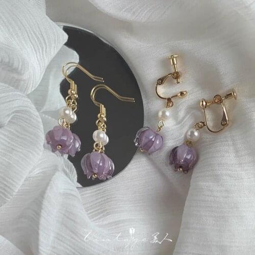 Personality Feminine Earrings, Ladies Earrings In Sweet Colors, Resin, With Flowers, Jewelry Gift