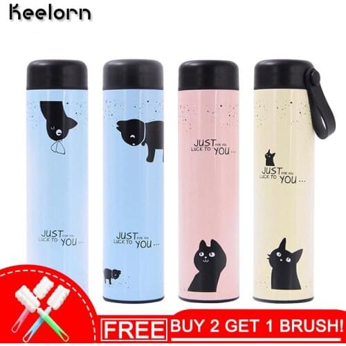 Keelorn 450ML Stainless Steel Cartoon Creative Vacuum Flasks Thermoses Portable 201 Stainless Steel Vacuum Flasks Cups Bottle