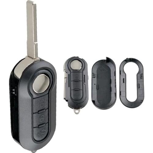3 Buttons Car Key Shell Auto Remote Control Folding Housing Case Replacement Fit for Fiat 500 Doblo Ducato Panda Punto Peugeot