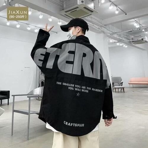 Mens jacket letter printed loose handsome wild sports coats plus size 2021 new Spring Autumn fashion casual tops