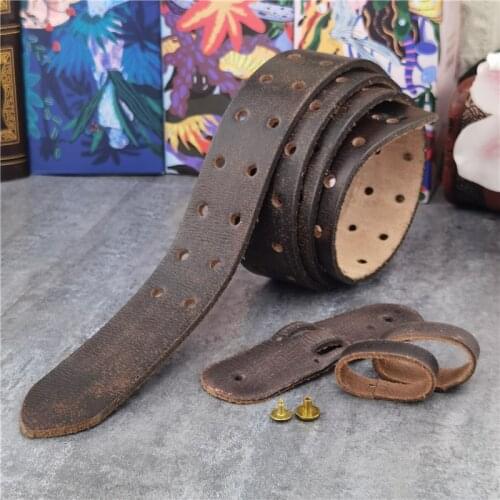 38MM Double Pin Tongue Leather Belt Without Buckle Ceinture Mens belt without buckle Leather Belt For Men Waist Belt SP68