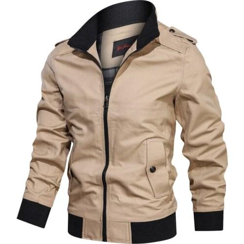 New Autumn New Jacket Men Casual Solid Color Stand Collar Men Clothing Plus Size M-4XL Cotton Hommes Veste Dropshipping Coat