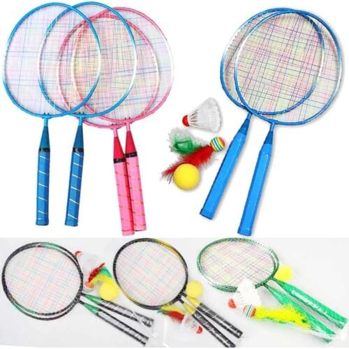 Newly Fitness Equipment 1 Pair Youth Childrens Badminton Rackets Sports Cartoon Suit Toy for Children B2Cshop