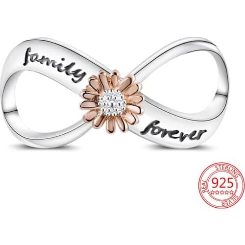 New Sterling Silver 925 Fashion Daisy Horoscope Eternal Symbol Charms Beads For Women DIY Jewelry Fit Original Pandora Bracelet