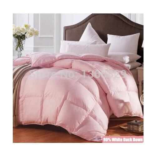 220*240cm Plus Size Duvet White Duck Down Edredon Winter Comforter Sateen Jacquard Feather Quilt Blankets Thickening Bedspread