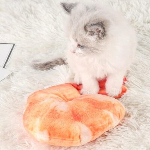 Cat And Dog Plush Toys Squeeze And Sound Pets Decompression Fun And Strong Bite-resistant Toys Simulation Food Shrimp Pet Toys