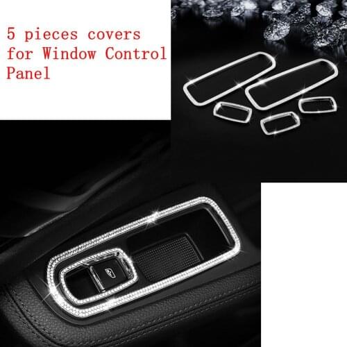 Fit for Porsche Macan Cayenne Panamera Windows Control Panel Decorative Frame Trims Interior Sticker Bling Bling