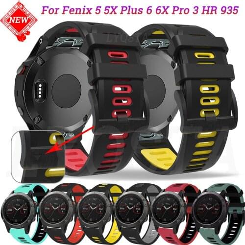 26 22mm Smart Watch Band Straps For Garmin Fenix 6 6S 6X Pro 5X 5 5S Plus 3 3HR 935 945 D2 Quick Release Strap Silicone Bracelet