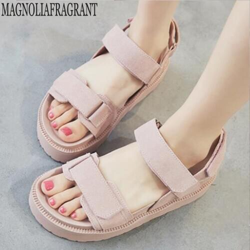 New Genuine Leather Sandals Women Summer platform Shoes women Fashion Casual Non-slip Sandals women shoes buty damskie hy503