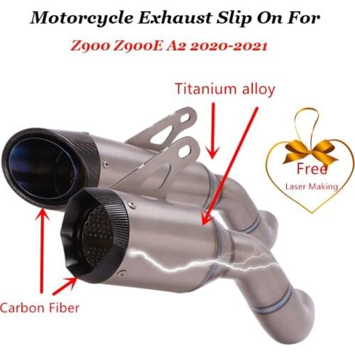 Silp on For Kawasaki Z900 Z900E A2 2020-2021 Motorcycle Exhaust Escape Modify Carbon Fiber Muffler DB Killer Link Pipe