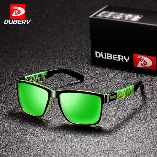 DUBERY 2018 Sport Sunglasses Polarized For Men Sun Glasses Square Driving Personality Color Mirror Luxury Brand Designer UV400